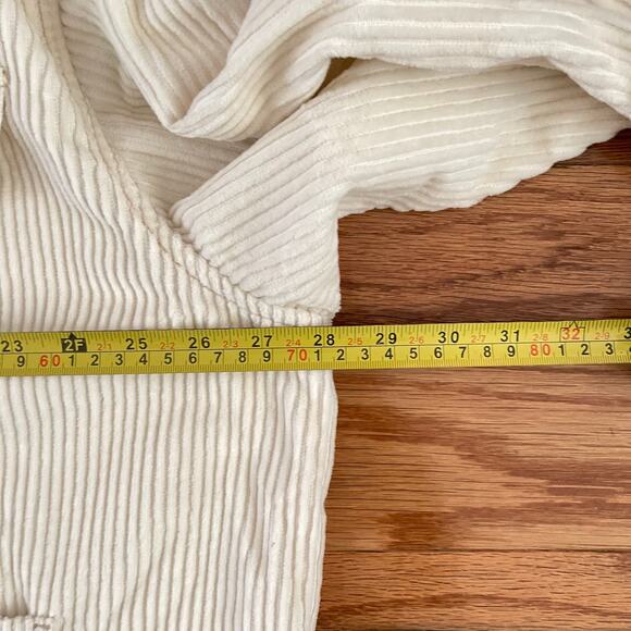 American Eagle Corduroy Shacket Womens XXL Cream Button Up Normcore Casual Cozy - Picture 9 of 11
